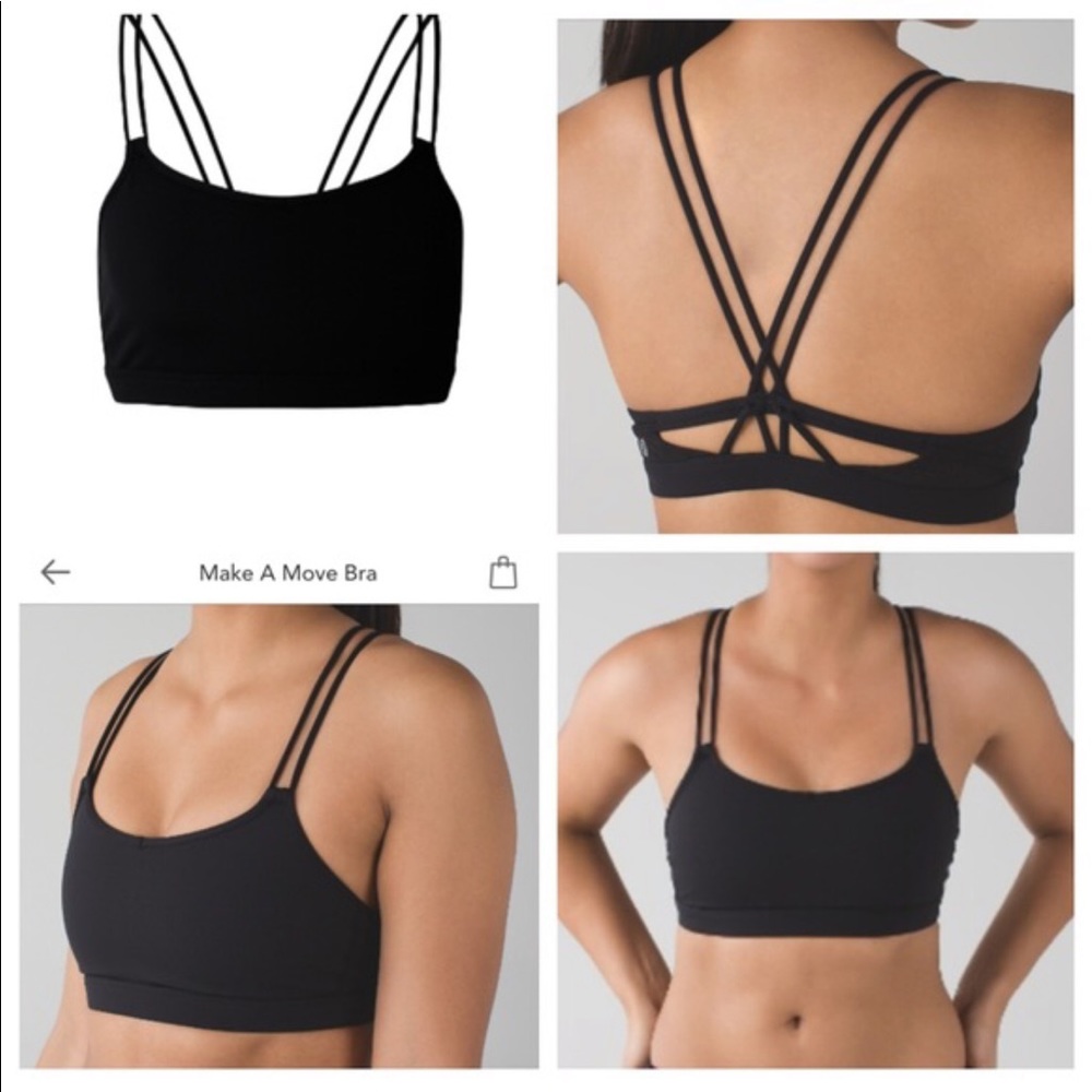Black Lululemon Make A Move Bra